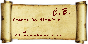 Czencz Boldizsár névjegykártya